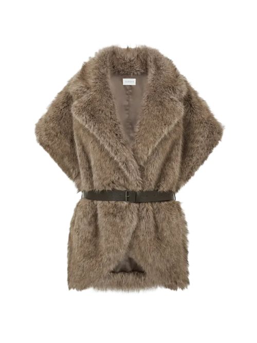 Gilet Corto in Ecopelliccia a Pelo Lungo Portal Greige p.a.r.o.s.h. P.a.r.o.s.h. | PORTALD410573823 FANT GREIGE SCUR